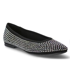 New NO BOUNDARIES Rhinestone Ballet Slip-On Flat Shoes Women's SIZE 8